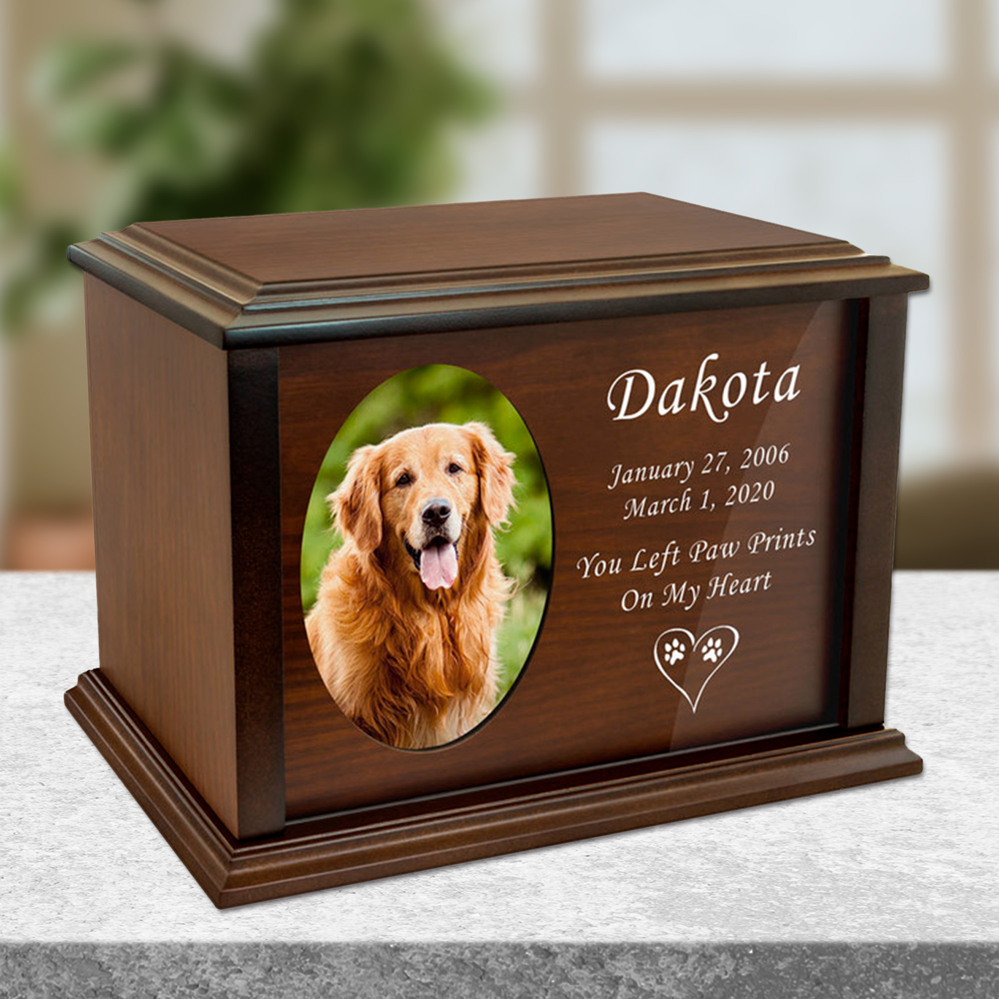 Dog Devotion Photo Frame Wood Pet Cremation Urn Questions & Answers