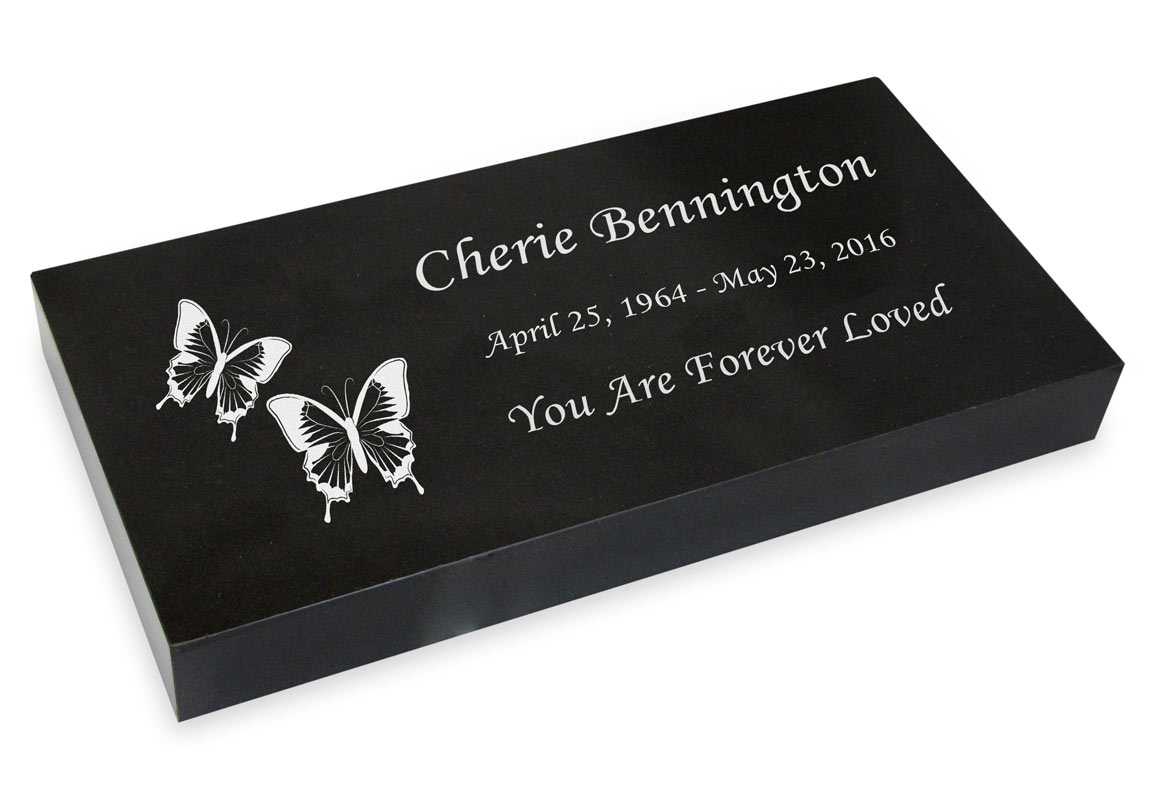 Design Your Grave Marker Black Granite Laser-Engraved Flat Memorial Headstone Questions & Answers