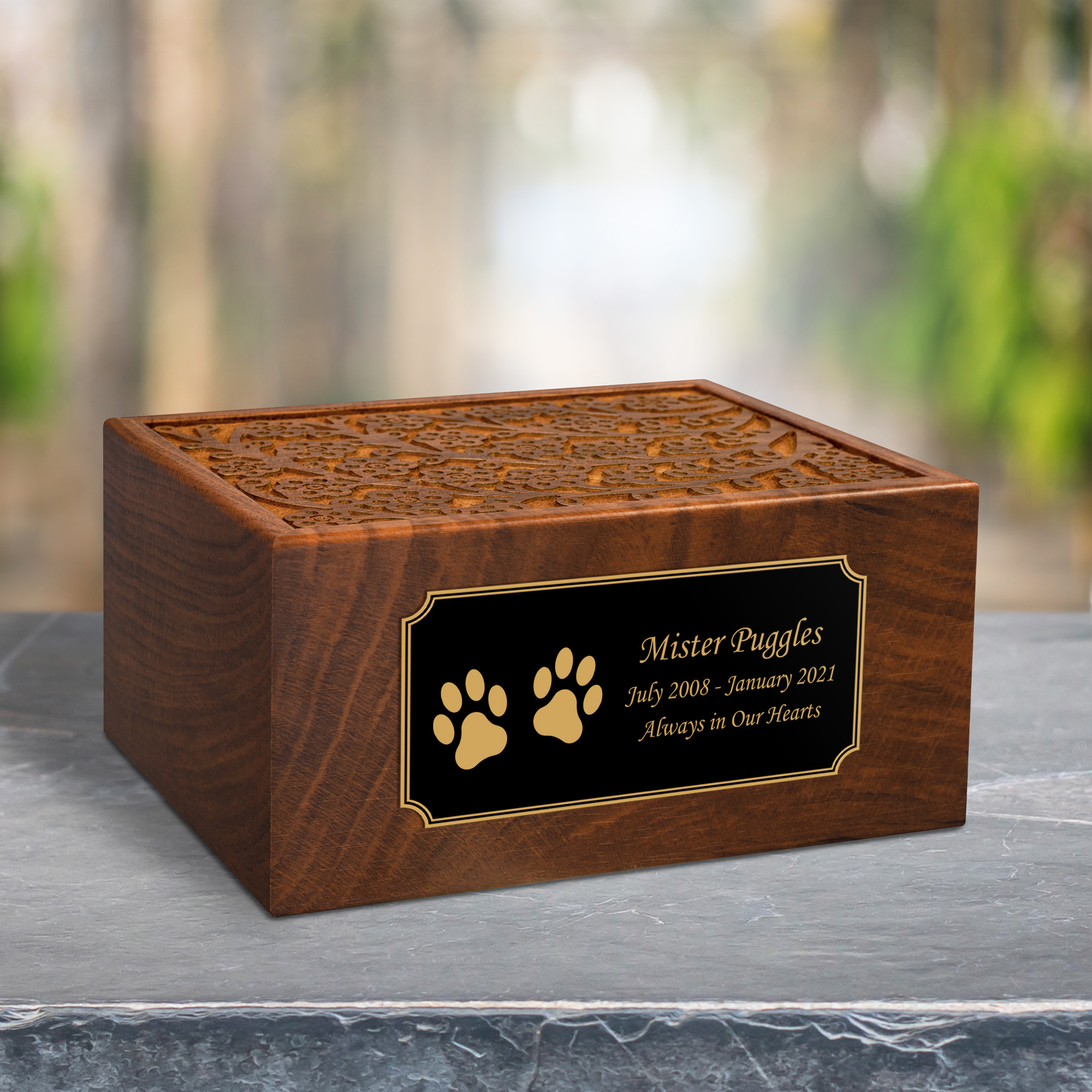 Two Paws Sheesham Pet Cremation Urn - 2 Sizes Questions & Answers