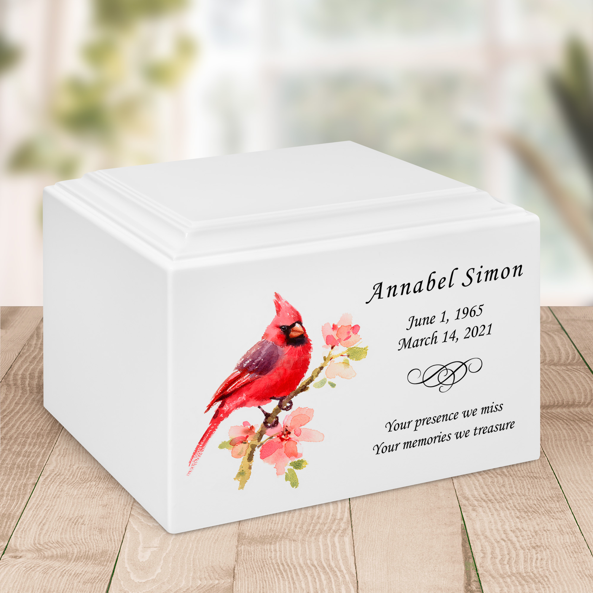 Is this cardinal stone wood water color urn made in the United States?
