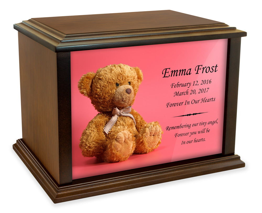 Pink Teddy Bear Eternal Reflections Infant Wood Cremation Urn Questions & Answers
