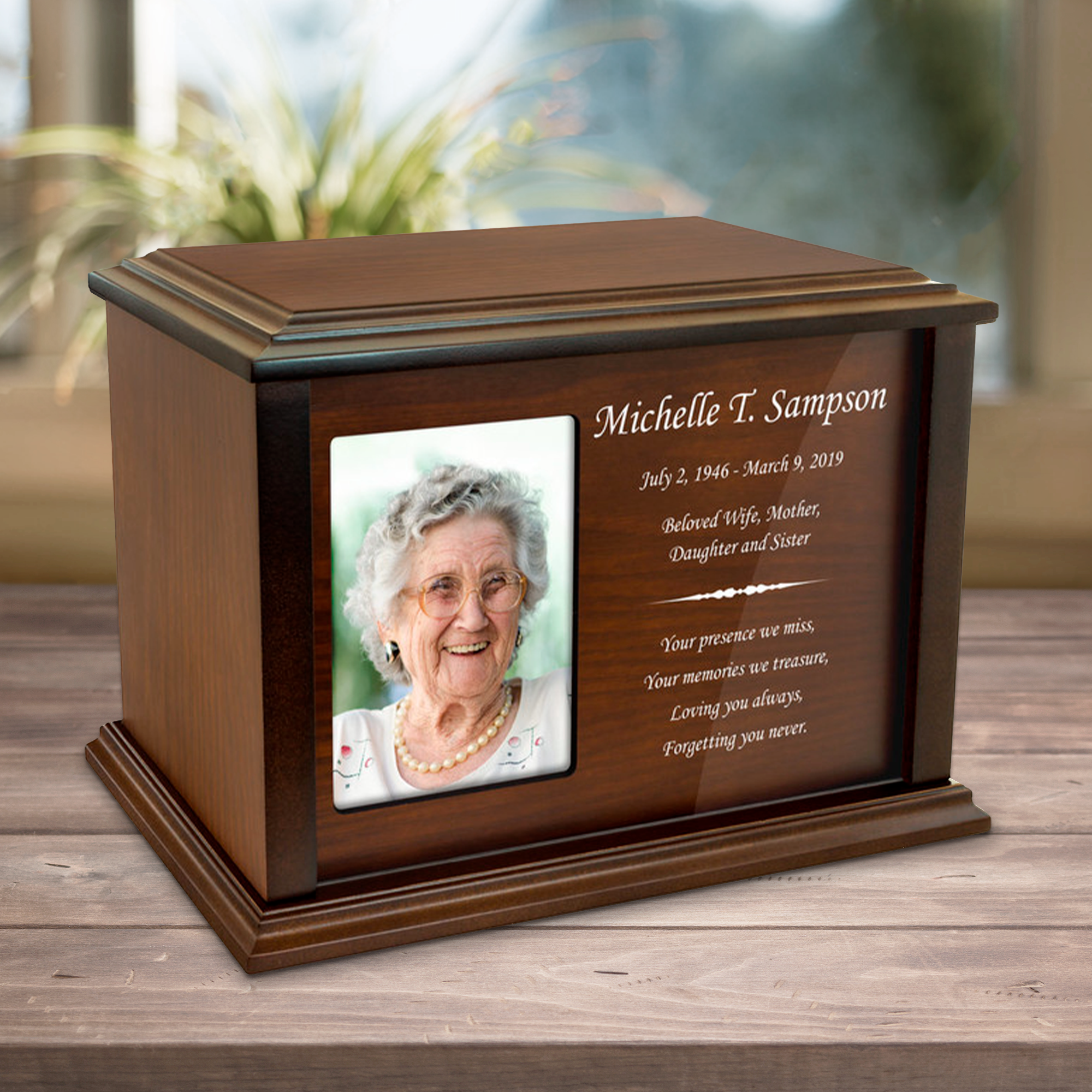 Devotion Rectangle Photo Frame Wood Cremation Urn Questions & Answers