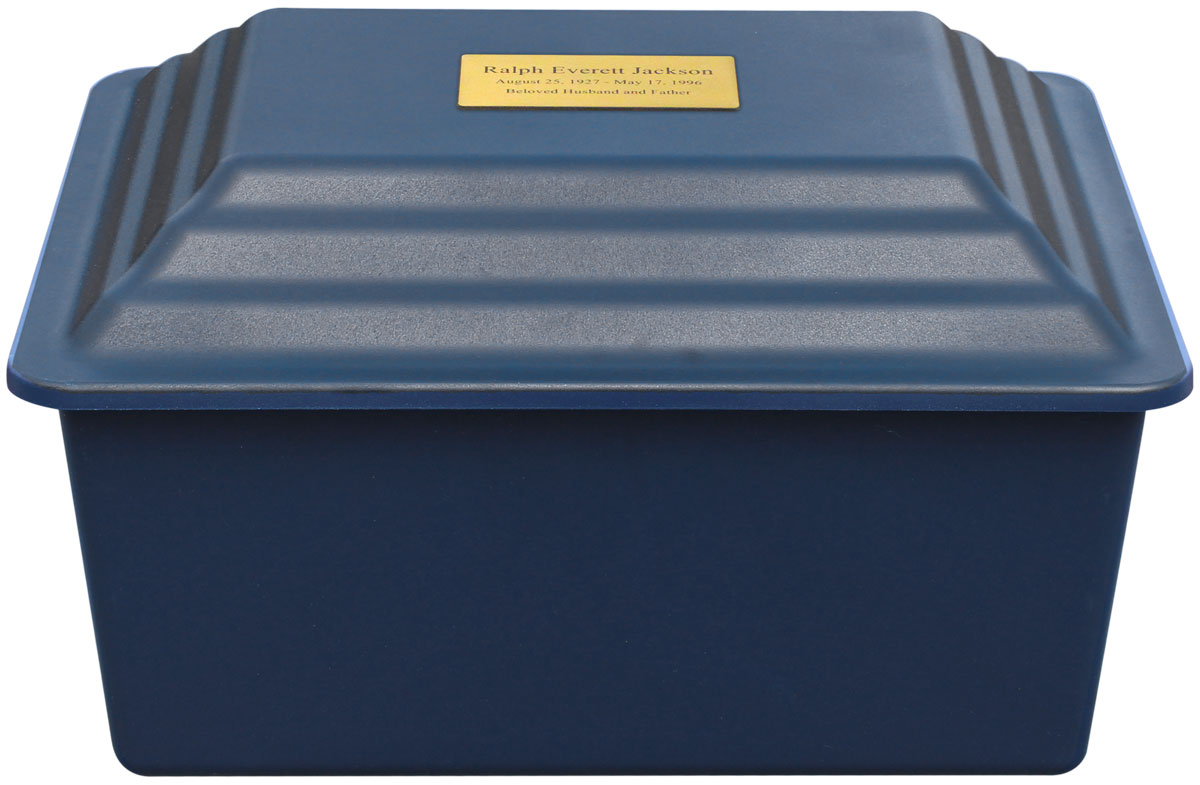 Navy Blue Safeguard Cremation Urn Vault - Injection Molded ABS Burial Vault - Made in the U.S.A. Questions & Answers
