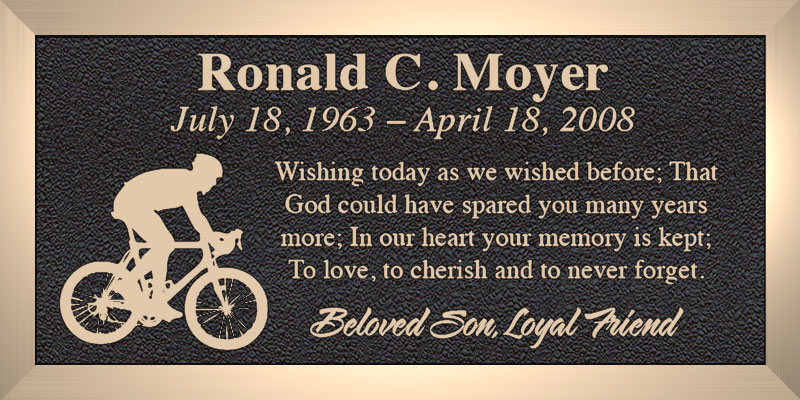 Bike Racer 1 - Cast Bronze Memorial Cemetery Marker - 4 Sizes Questions & Answers