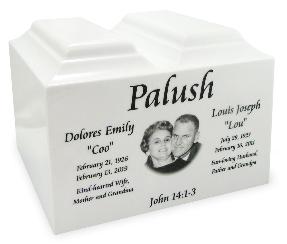 Mom just passed but Dad still alive. Putting in a shared 12 x12x12 niche. How does engraving work for his side.