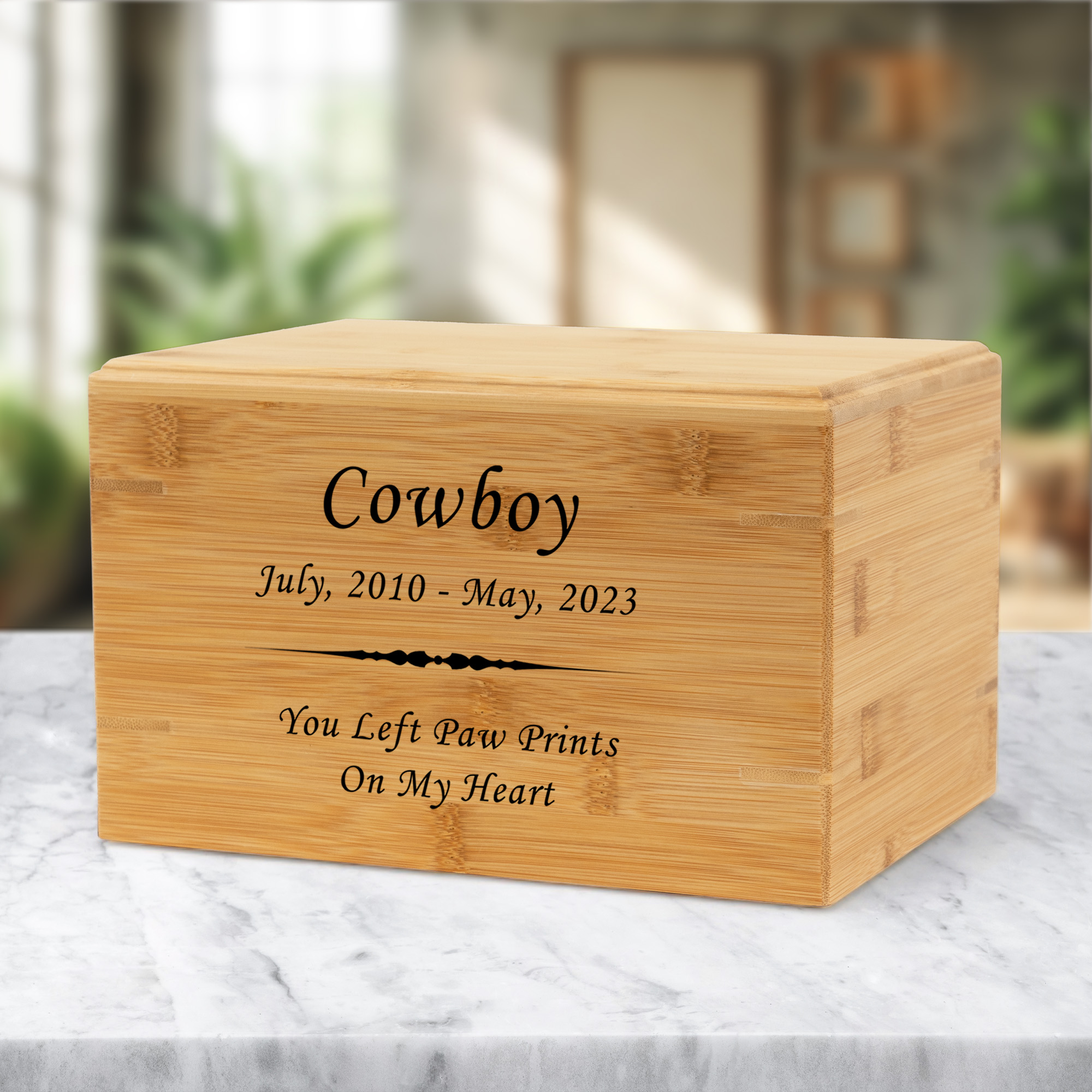 Personalized Pet Renewable Bamboo Wood Cremation Urn Questions & Answers