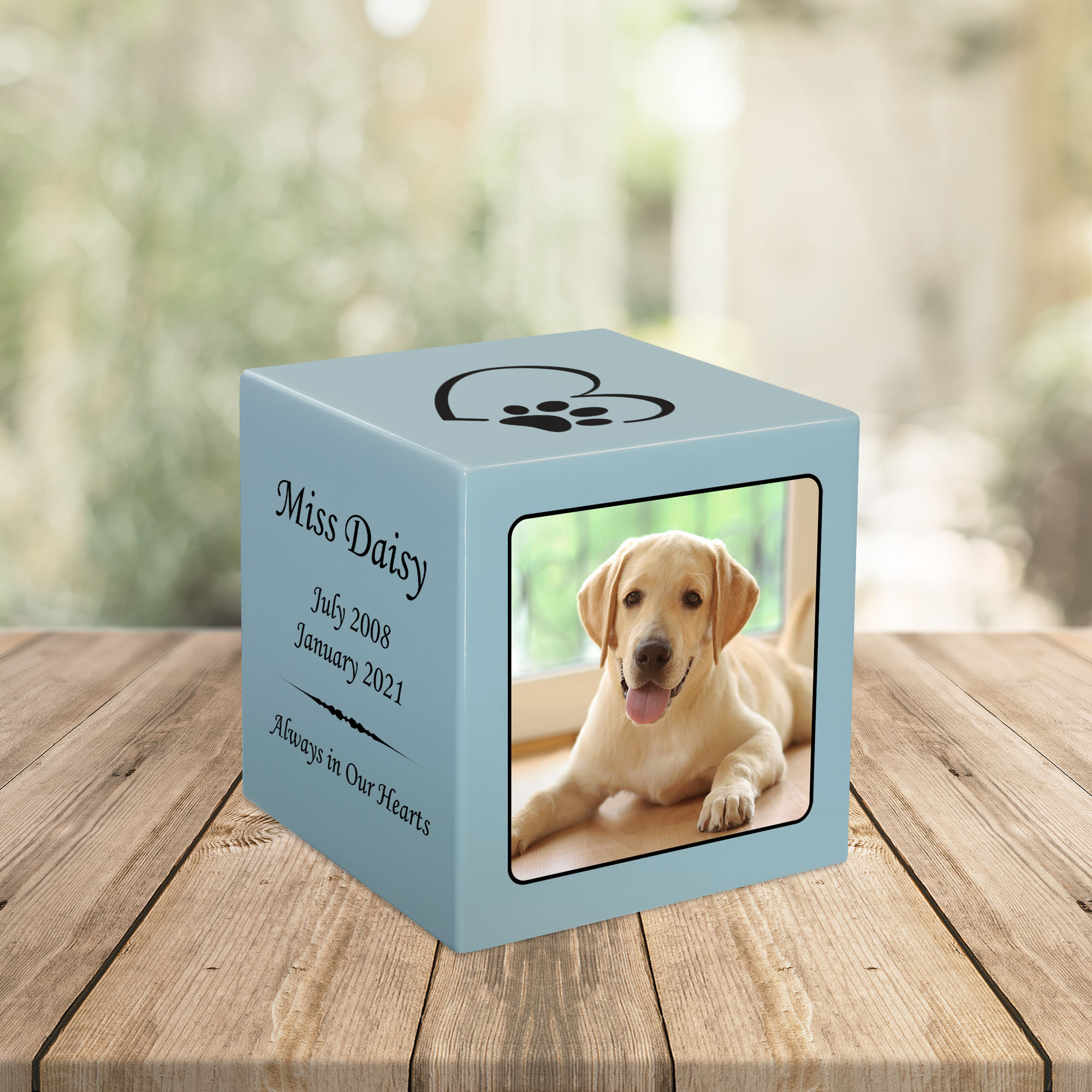 Dog Custom Photo Pet Stonewood Cube Cremation Urn Questions & Answers