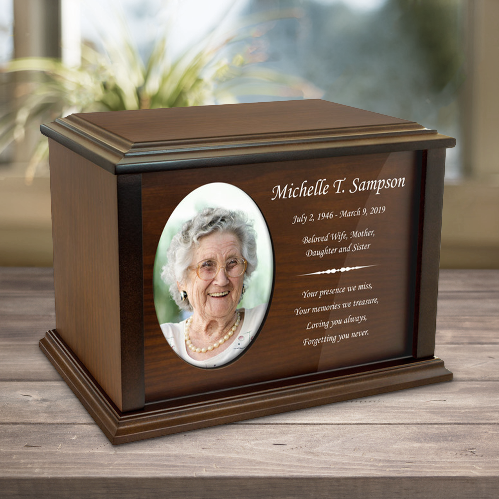 Devotion Oval Photo Frame Wood Cremation Urn Questions & Answers