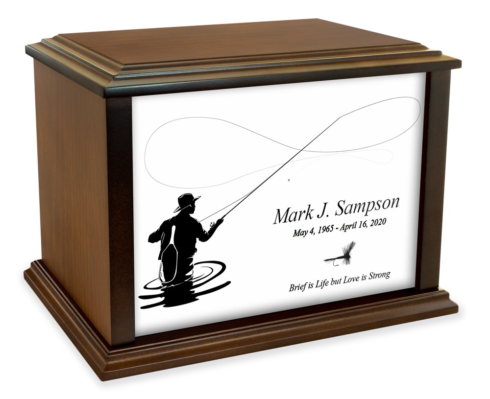 Fly Fishing Silhouette Eternal Reflections Wood Cremation Urn Questions & Answers