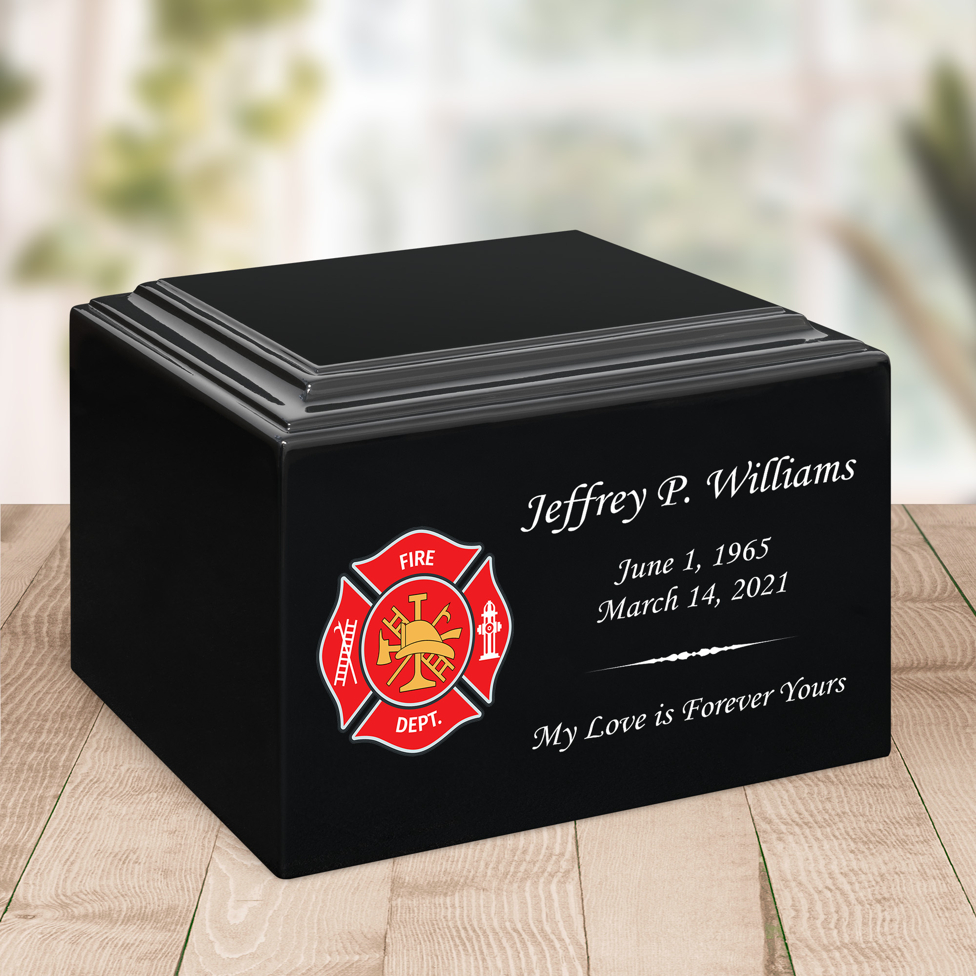 Firefighter Color Emblem Stonewood Cremation Urn Questions & Answers