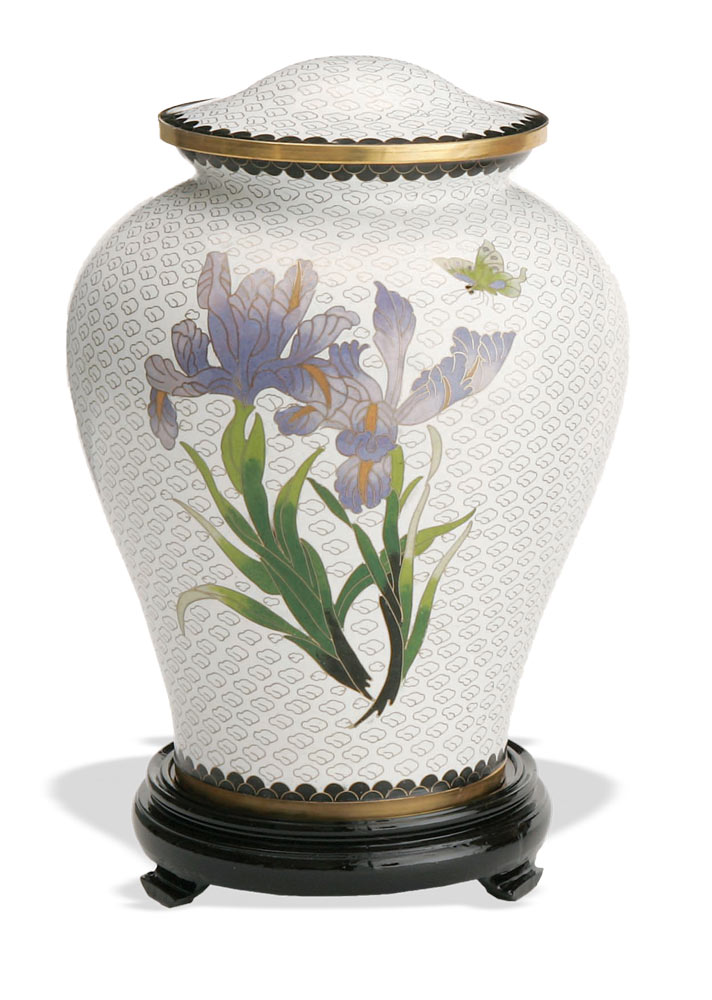White Iris Keepsake Medium Cloisonne Cremation Urn Questions & Answers