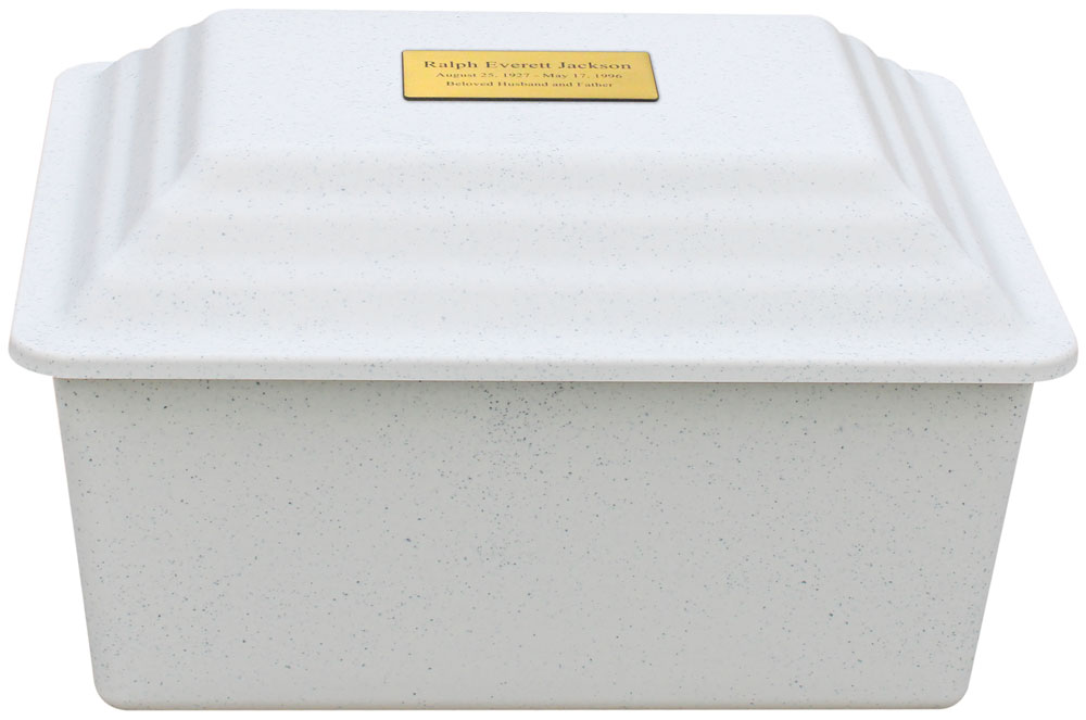 White Granite Safeguard Cremation Urn Vault - Injection Molded ABS Burial Vault - Made in the U.S.A. Questions & Answers