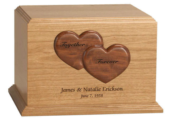 Together Forever Hearts Kensington Cherry Wood Companion Cremation Urn Questions & Answers