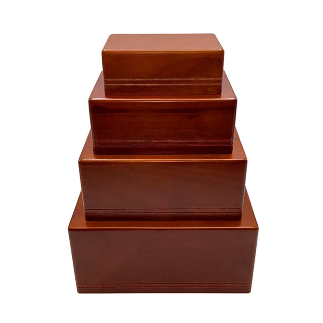 Economy Mahogany Wood Urns (Cases) - 4 Sizes Questions & Answers