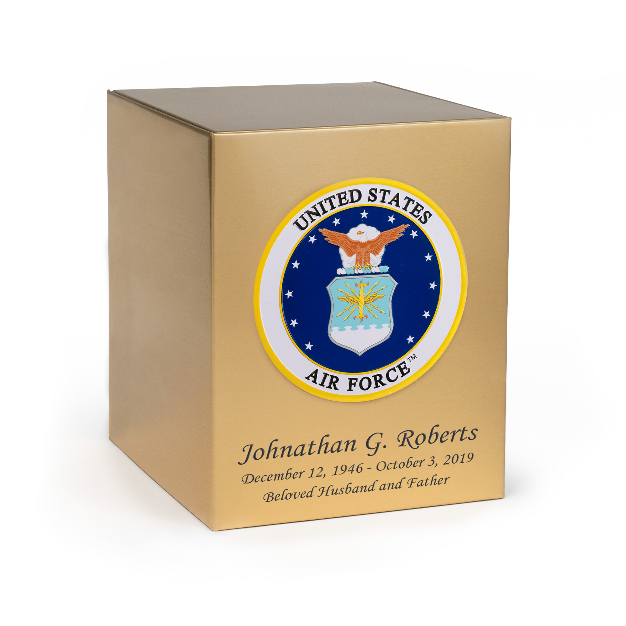 Air Force Emblem Bronze Snap Top Cremation Urn Questions & Answers