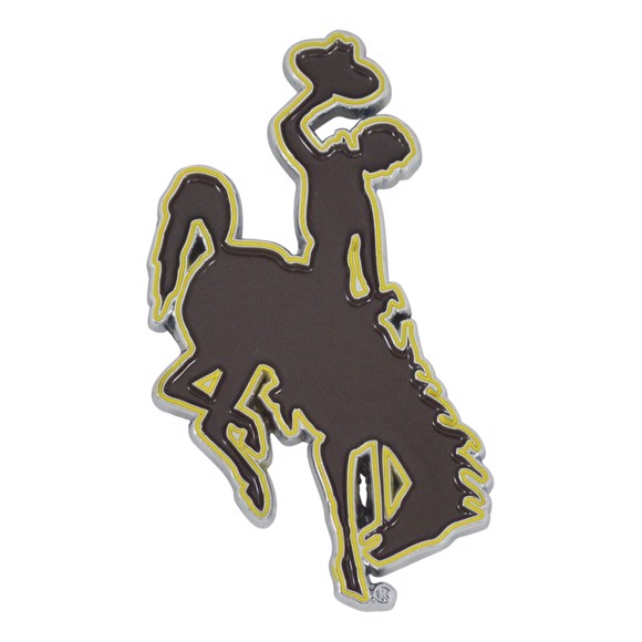 Wyoming Aluminum Embossed NCAA College Logo Emblem Questions & Answers