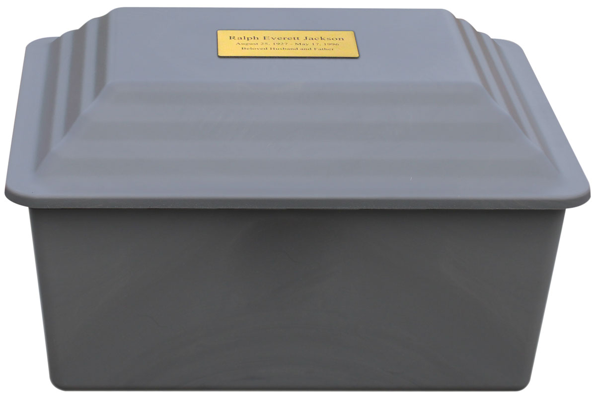 Gray Safeguard Cremation Urn Vault - Injection Molded ABS Burial Vault - Made in the U.S.A. Questions & Answers