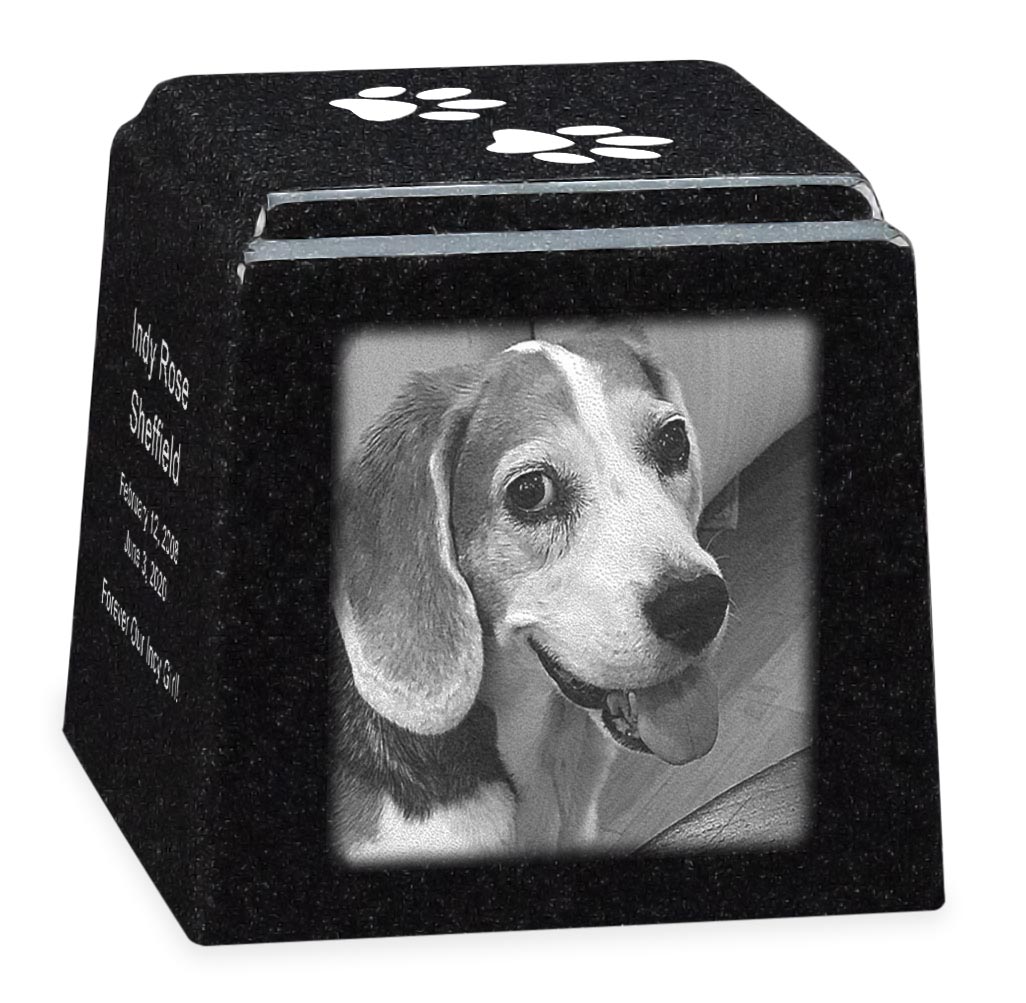 Photo Black Granite Promise Cube Pet Cremation Urn Questions & Answers
