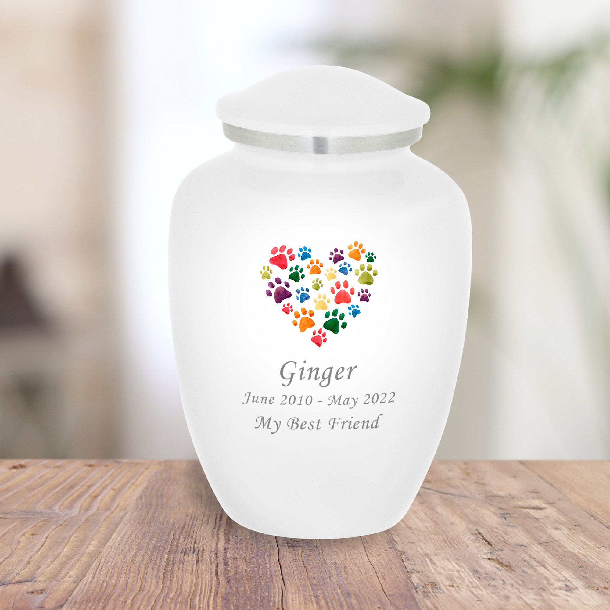 Paw Heart Watercolor Pet Cremation Urn Questions & Answers