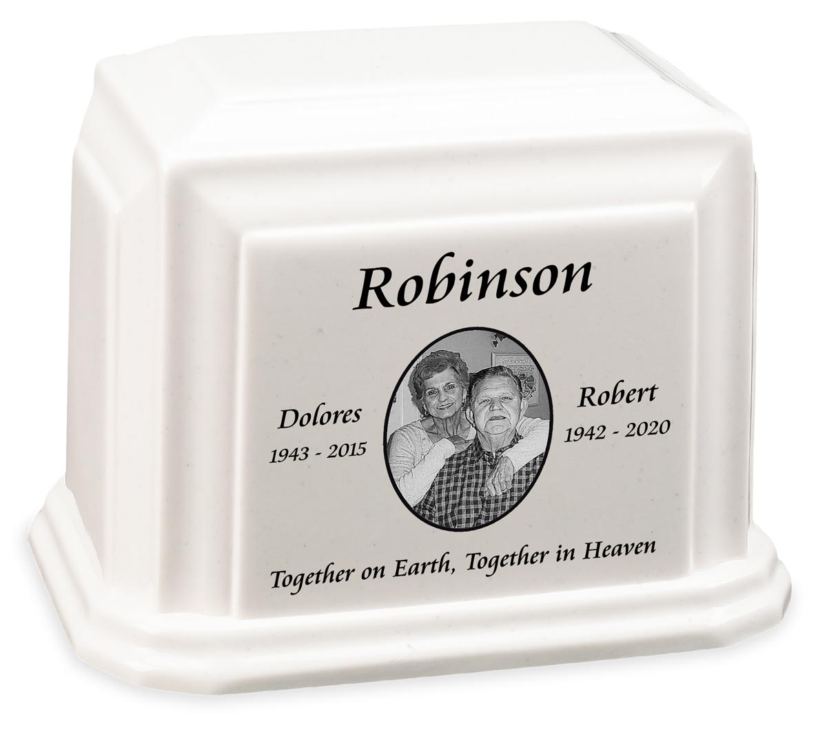 Photo White Granite Companion Cremation Urn Questions & Answers