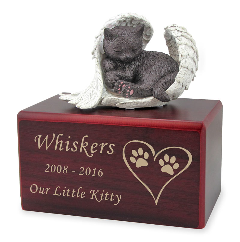 Hamilton Collection Dark Brown Cat Figurine Cherry Wood MDF Cremation Urn Questions & Answers