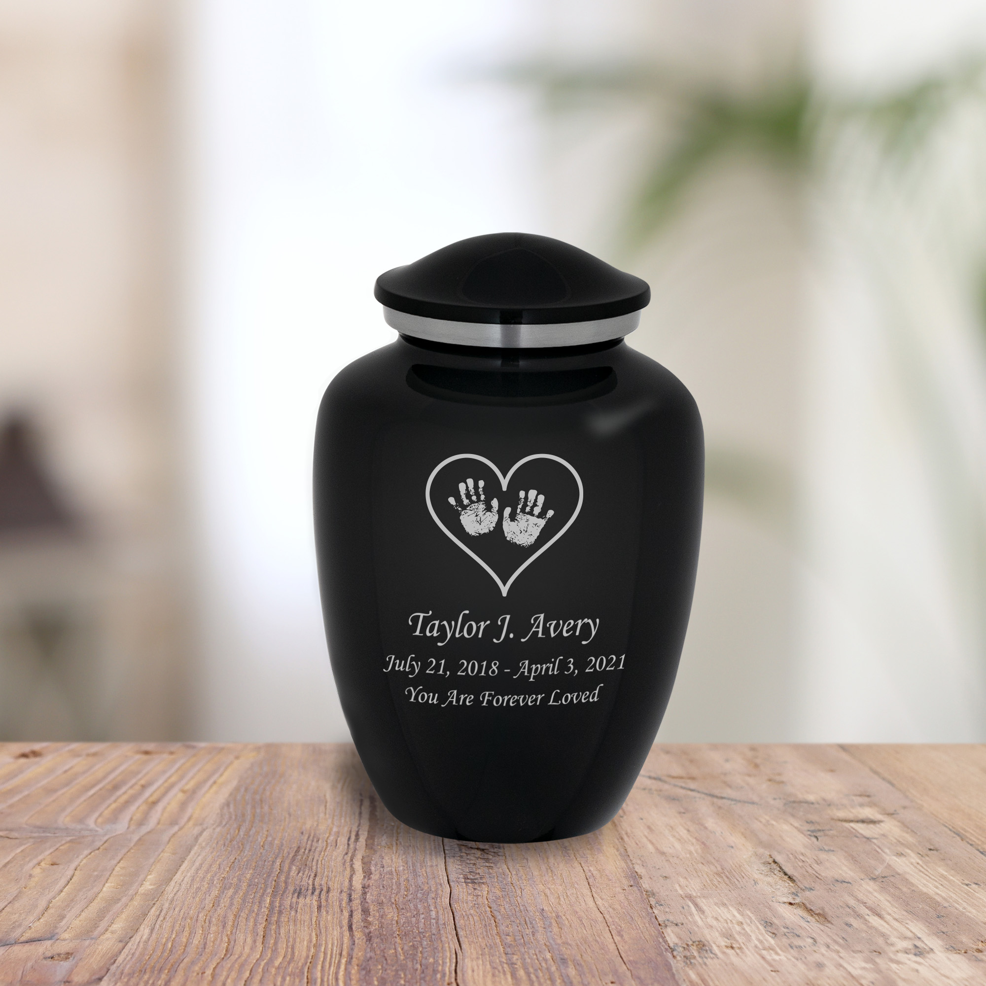 Handprints in Heart Baby Infant Child Cremation Urn Questions & Answers