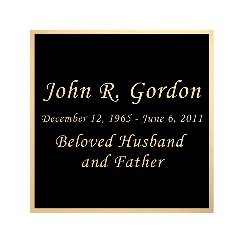 Black and Tan Engraved Nameplate - Square - 2-3/4 x 2-3/4 Questions & Answers