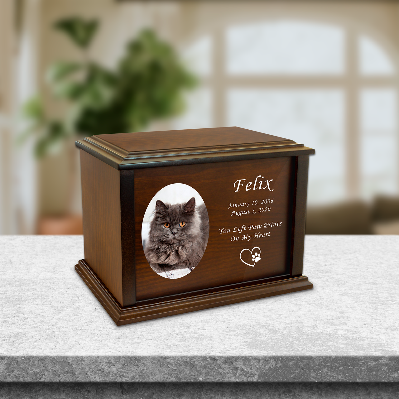 Cat Dedication Custom Photo Wood Cremation Urn Questions & Answers